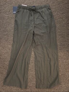 GAP Women’s S Olive Green Wide-Leg Drawstring Pants